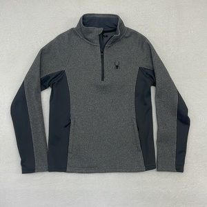 SPYDER Mens Quarter Zip Grey Pullover sz Small